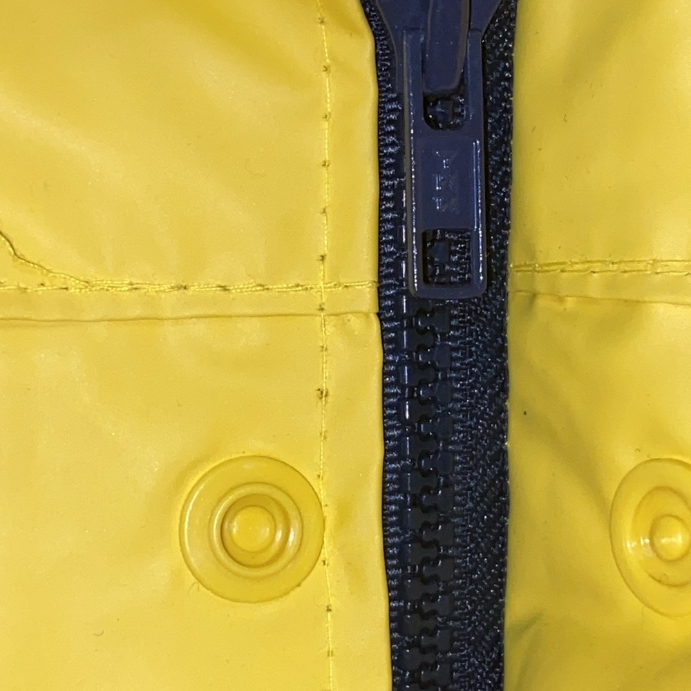 Columbia Bright Yellow Hooded Rain Jacket Youth Size Large Very Good Condition — image 5 of 8